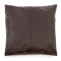 De Four Panel Leather Kussenhoes - Chocolade - 60x60