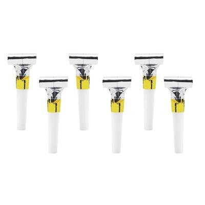 Roltongen / roltoeters - 12x stuks - zilveren folie - Feestartikelen verjaardag - geluidmakers