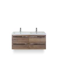 Seville Badmeubelset 120 cm - 4 laden Tabacco - Wastafel Djazz Dubbel