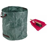 Groot stoffer/blik roze 43 cm met tuinafvalzak 272L voor tuinafval/bladeren