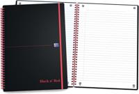 Oxford BLACK N&apos; RED spiraalblok kunststof, 140 bladzijden ft A4, gelijnd