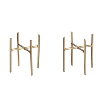 2x Plantenstandaards/voeten Ascot goud 10 x 9 cm