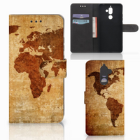 Nokia 7 Plus Flip Cover Wereldkaart - thumbnail