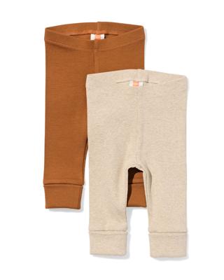 HEMA Baby meegroeileggings rib - 2 stuks bruin (bruin)