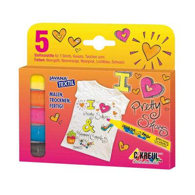 Van Der Doelen Javana texi max sunny textielstift 5 neon kleuren