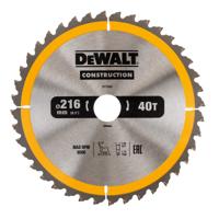DeWalt Accessoires DT1953 Construction Cirkelzaagblad - 216x30x40T - Hout - DT1953