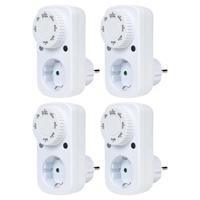 Tijdschakelaar - 4x - met dag/nacht sensor - afteltimer 2-8 uur - 3600W