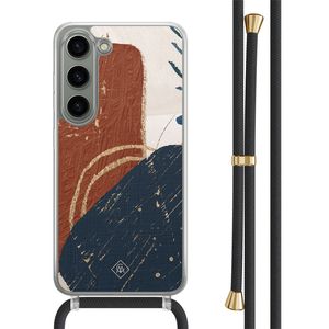 Samsung Galaxy S23 hoesje met zwart koord - Abstract terracotta