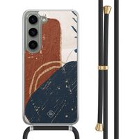 Samsung Galaxy S23 hoesje met zwart koord - Abstract terracotta