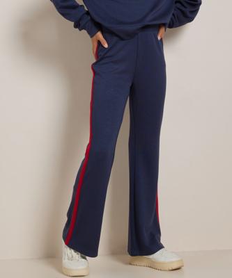 flared fit broek met streep