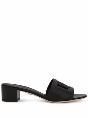 Dolce & Gabbana mules à logo DG 40 mm - Noir