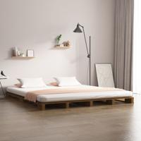 Palletbed massief grenenhout honingbruin 120x200 cm - thumbnail
