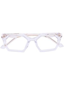 Yohji Yamamoto lunettes de vue géométriques à design transparent - Blanc