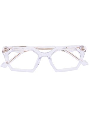 Yohji Yamamoto lunettes de vue géométriques à design transparent - Blanc