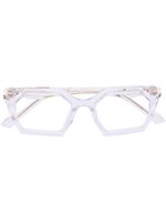 Yohji Yamamoto lunettes de vue géométriques à design transparent - Blanc