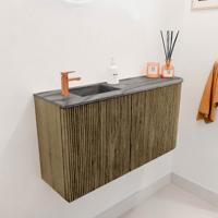 Toiletmeubel Mondiaz Joya Dlux | 81.6 cm | Meubelkleur Dusk | Faye wastafel Sombra Wasbak Links | 1 kraangat Toiletmeubel Mondiaz Joya Dlux | 81.6 cm | Meubelkleur Dusk | Faye wastafel Sombra Wasbak Links | 1 kraangat