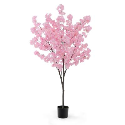 Nep Kersenbloesemboom Kunstbloesemboom met Roze Bloemen Stevige PE Stam en Cement Gevulde Voet