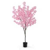 Nep Kersenbloesemboom Kunstbloesemboom met Roze Bloemen Stevige PE Stam en Cement Gevulde Voet