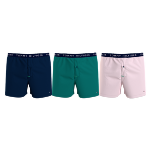 Tommy Hilfiger 3-pack woven boxershorts desert sky/green/pale pink