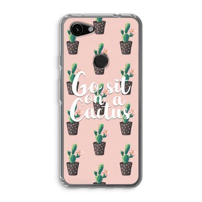 Cactus quote: Google Pixel 3a Transparant Hoesje