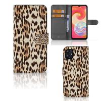 Samsung Galaxy A04e | Telefoonhoesje | Met pasjeshouder | Leopard
