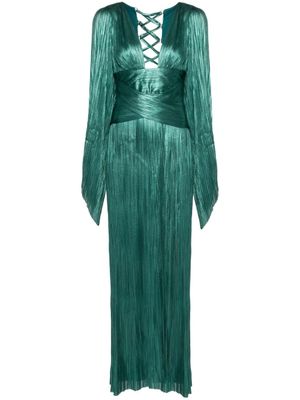 Maria Lucia Hohan robe longue Alana à design plissé - Vert