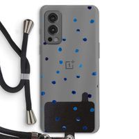 Blauwe stippen: OnePlus Nord 2 5G Transparant Hoesje met koord