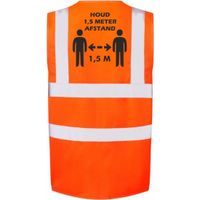 Oranje Corona veiligheidsvest 1,5 meter afstand werkkleding voor volwassenen   -