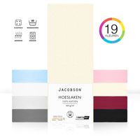Jacobson PREMIUM - Jersey Hoeslaken - 100x200cm - 100% Katoen - tot 23cm matrasdikte - Natural / Crème