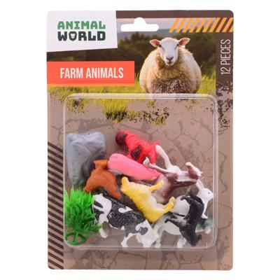 Johntoy Animal world - boerderij dieren speelset, 12dlg.