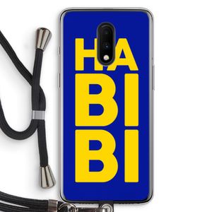 Habibi Blue: OnePlus 7 Transparant Hoesje met koord