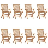 Tuinstoelen 8 st inklapbaar massief teakhout