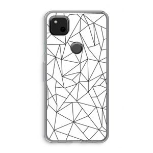 Geometrische lijnen zwart: Google Pixel 4a Transparant Hoesje