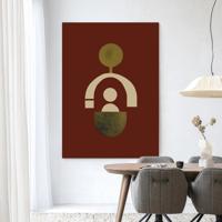 Urban Cotton Wandkleed 'Forma 2 Red' 110 x 145cm in Frame - black