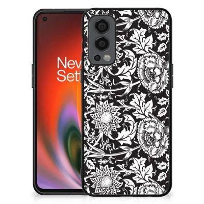 OnePlus Nord 2 Bloemen Hoesje Black Flowers