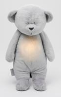 Moonie Moonie The Humming Bear Zilver Natur 2.0 - organic - hartslag knuffel - beer Moonie Moonie The Humming Bear Zilver Natur 2.0 - organic - hartslag knuffel - beer