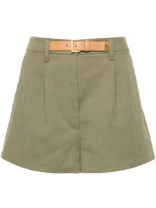 Prada short à taille ceinturée - Vert