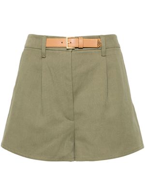 Prada short à taille ceinturée - Vert