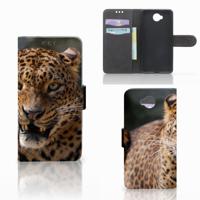 Microsoft Lumia 650 | Telefoonhoesje | Met pasjeshouder | Luipaard