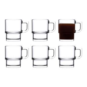 Pasabahce Koffie/thee glazen Cameron - set 6x stuks - transparant glas - 320 ml