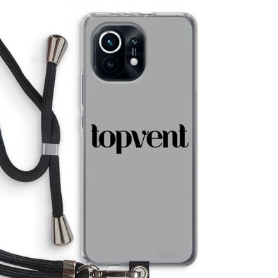 Topvent Grijs Zwart: Xiaomi Mi 11 Transparant Hoesje met koord