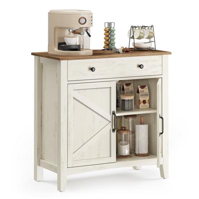 Keukenkast met lades deuren en verstelbare plank, Vintage Wit + Honingbruin