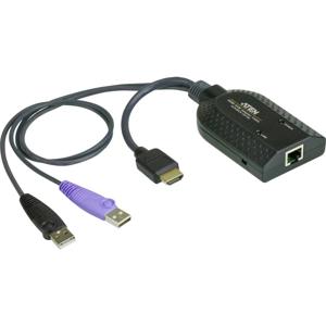 ATEN KVM Adapter [2x USB-A 2.0 stekker, HDMI-stekker - 1x RJ45-bus] 0.20 m Zwart