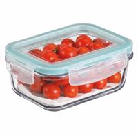 5Five Vershoudbakje met deksel - glas - luchtdicht - met clips - 23 x 17 x 9 cm - 1730 ml