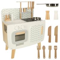Lulilo vintage retro speelkeuken met accessoires - Speelgoed keuken met kookplaat, wasbak en oven - 58 x 72,7 x 29,2 cm - thumbnail