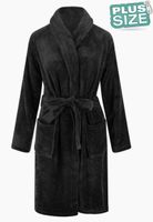 Plus size badjas unisex - zwart-3Xl/4XL