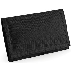 Portemonnee/portefeuille met klittenband sluiting zwart   -