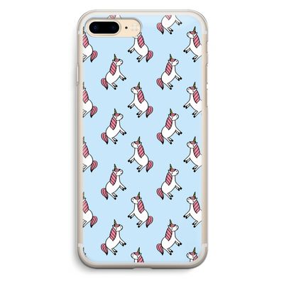 Eenhoorns overal: iPhone 7 Plus Transparant Hoesje