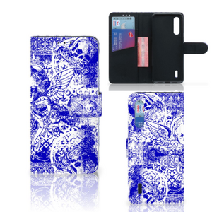 Telefoonhoesje met Naam Xiaomi Mi 9 Lite Angel Skull Blauw