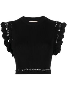 Ulla Johnson haut crop Shila en maille - Noir